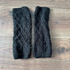 Black Sparkly Knit Leg Warmers